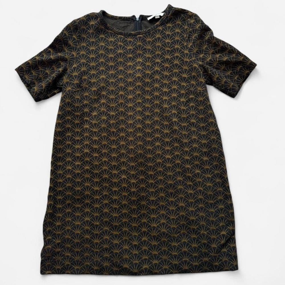 LOFT Green Sheath Mini Dress Short Sleeve Crew Neck